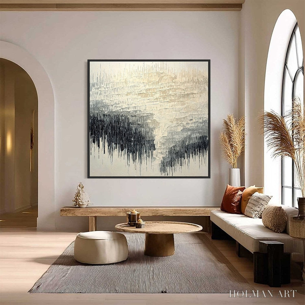 HOLMAN ART Static Flow – Heavy Texture Wabi Sabi Abstract Painting - image 2