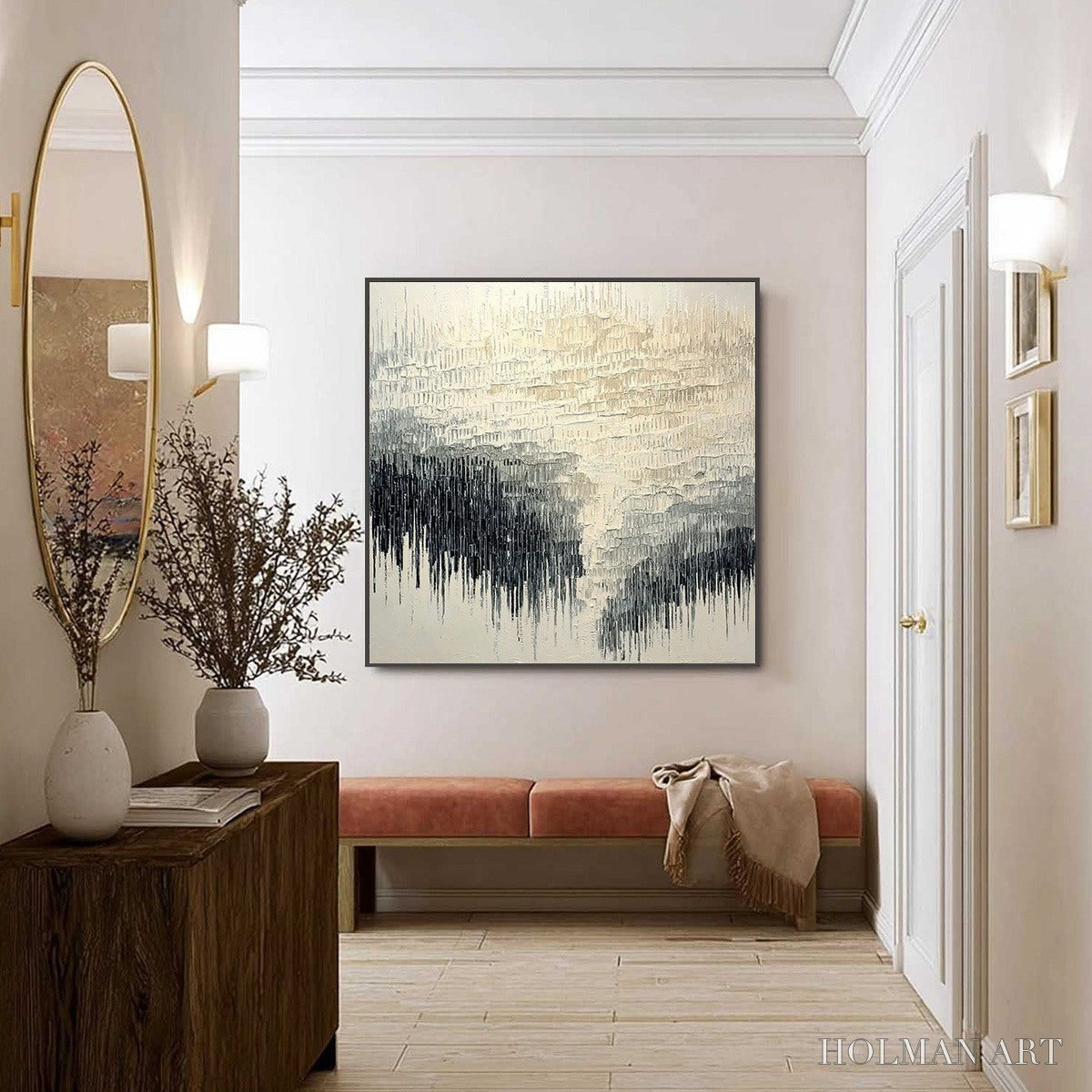 HOLMAN ART Static Flow – Heavy Texture Wabi Sabi Abstract Painting - image 6