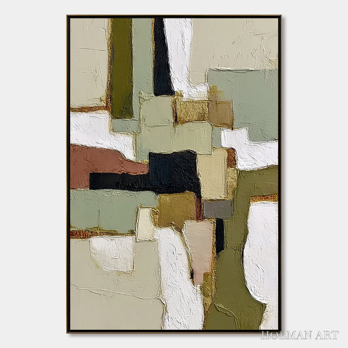 HOLMAN ART Terra Firma – Wabi Sabi Textured Abstract Painting with Earth Tones - image 1