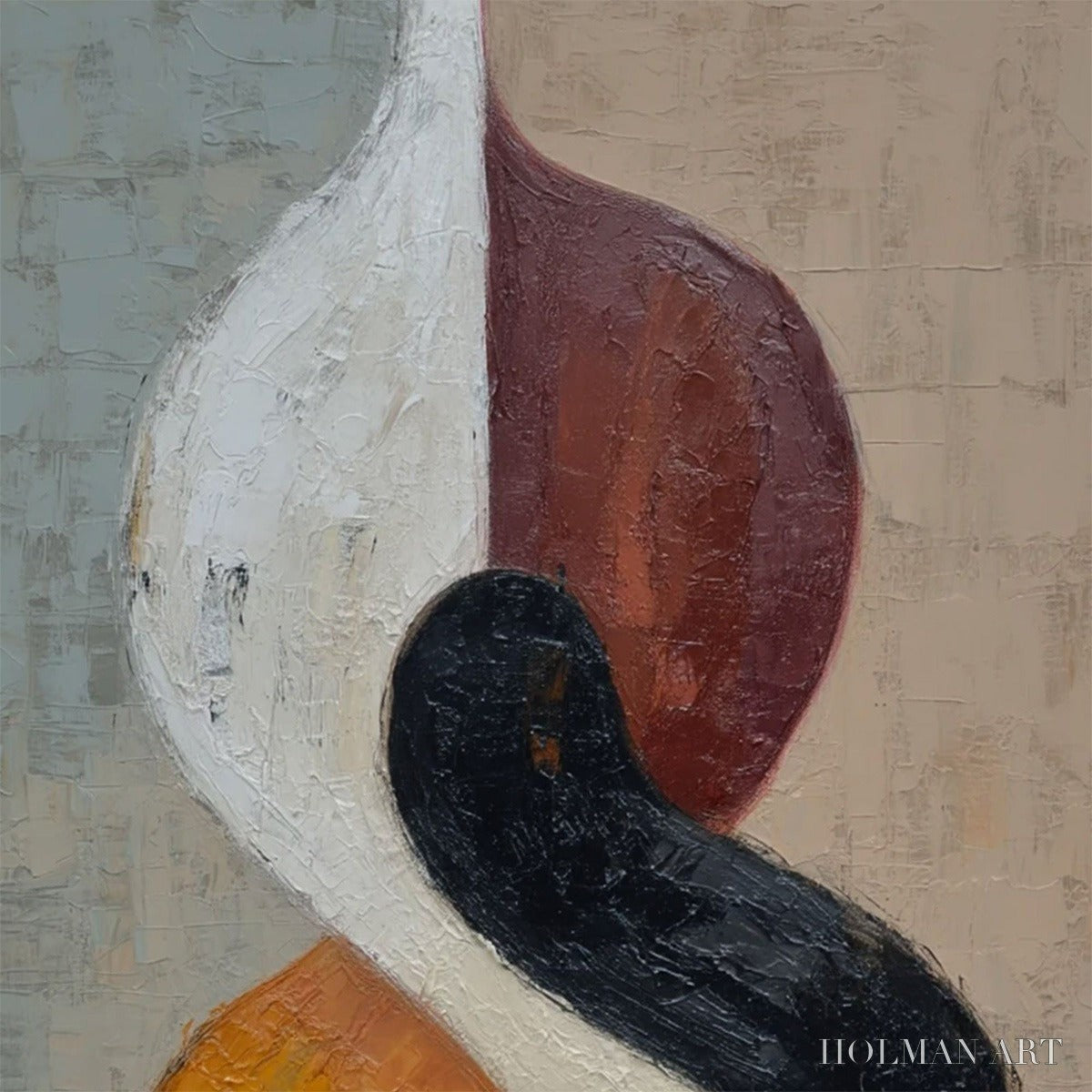 HOLMAN ART Intertwine – Textured Wabi Sabi Abstract Painting for Modern Decor - image 3