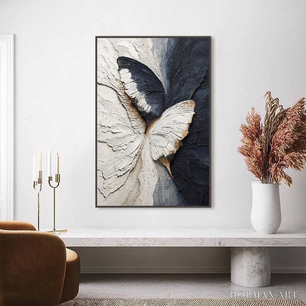HOLMAN ART Emergence – Textured Wabi Sabi Butterfly Impasto - image 2
