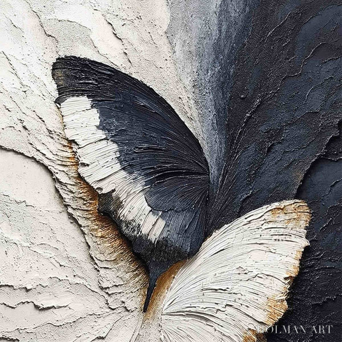 HOLMAN ART Emergence – Textured Wabi Sabi Butterfly Impasto - image 3