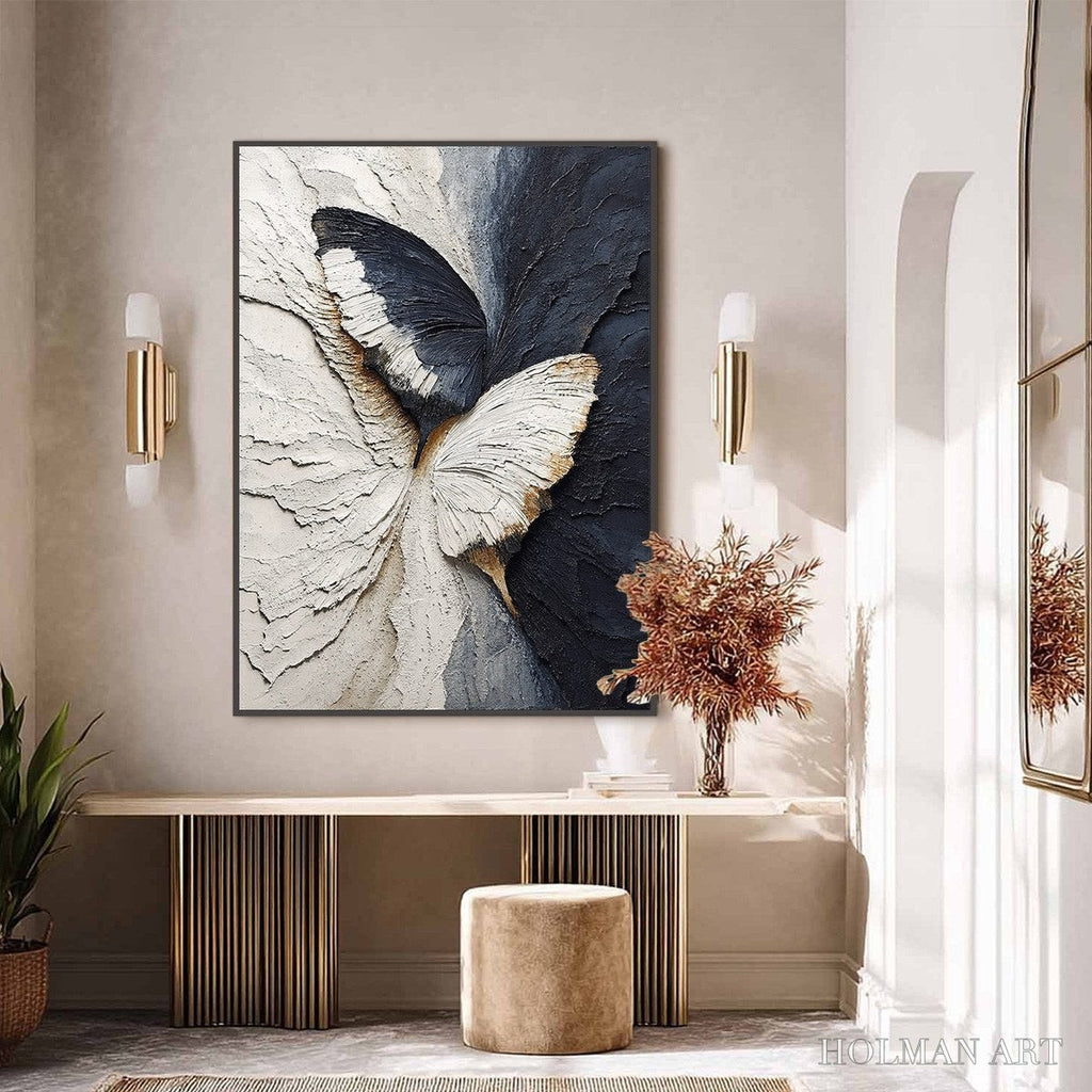 HOLMAN ART Emergence – Textured Wabi Sabi Butterfly Impasto - image 4