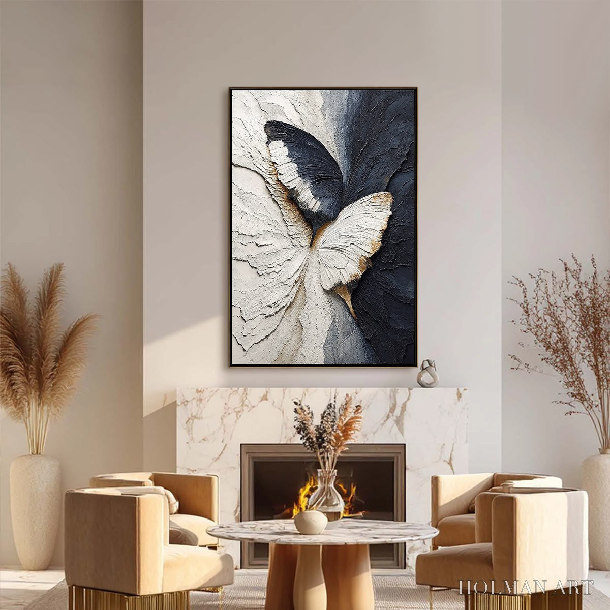 HOLMAN ART Emergence – Textured Wabi Sabi Butterfly Impasto - image 6