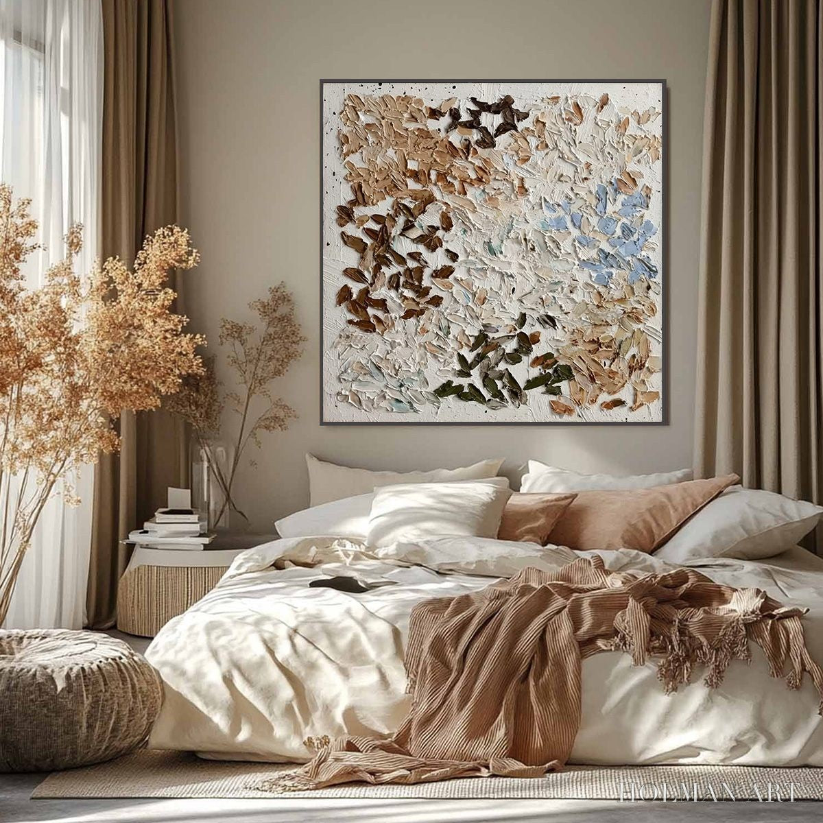 HOLMAN ART Earth'S Mosaic – Textured Wabi Sabi Abstract Impasto Painting - image 2