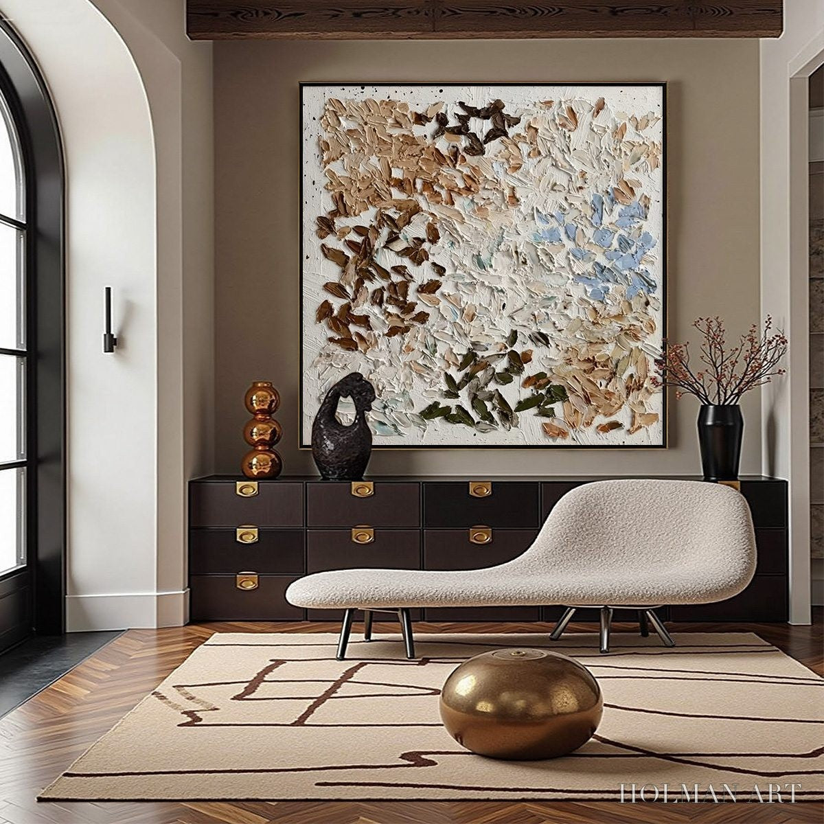 HOLMAN ART Earth'S Mosaic – Textured Wabi Sabi Abstract Impasto Painting - image 4