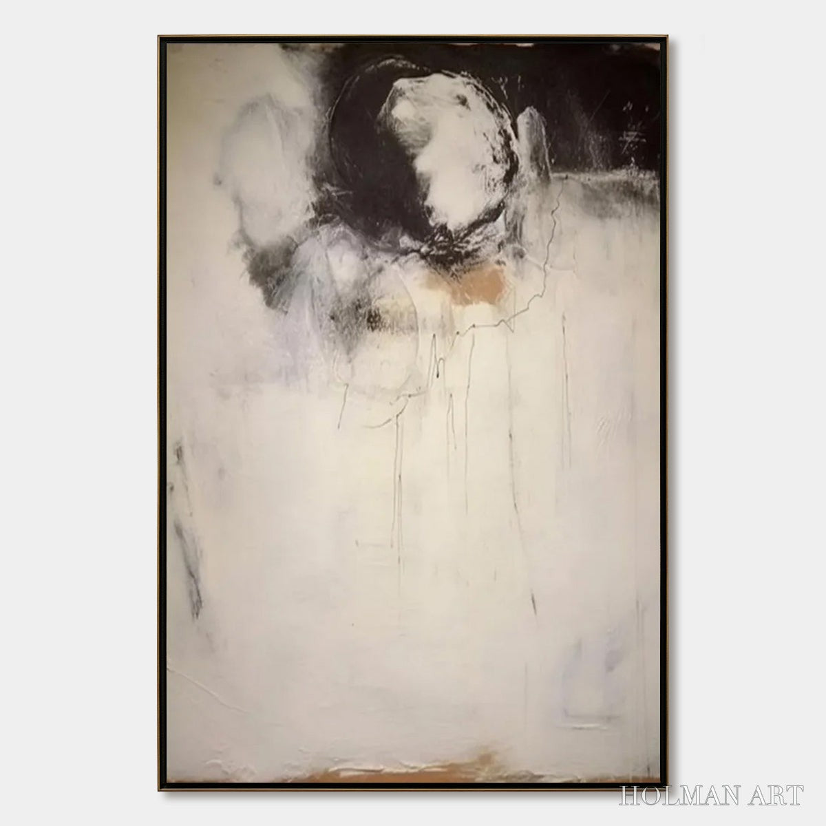 HOLMAN ART Echoes of Silence – Large Vertical Wabi Sabi Abstract Painting - image 1