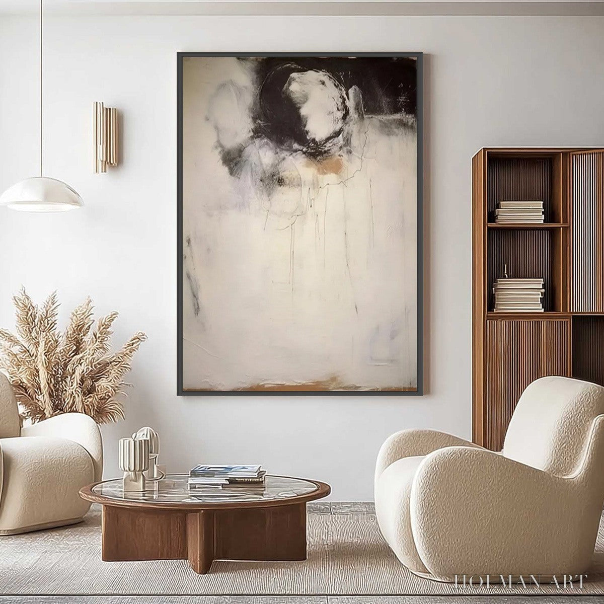 HOLMAN ART Echoes of Silence – Large Vertical Wabi Sabi Abstract Painting - image 2