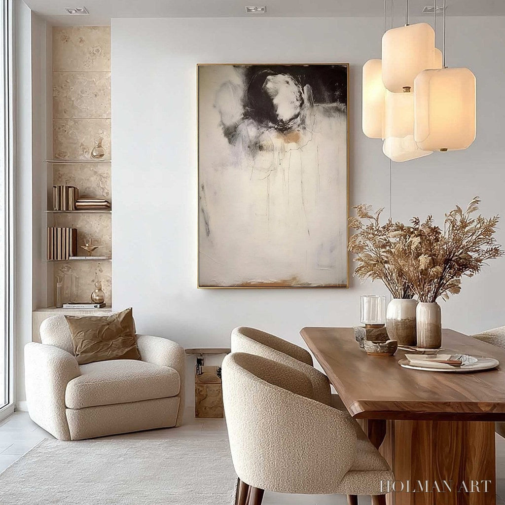 HOLMAN ART Echoes of Silence – Large Vertical Wabi Sabi Abstract Painting - image 4