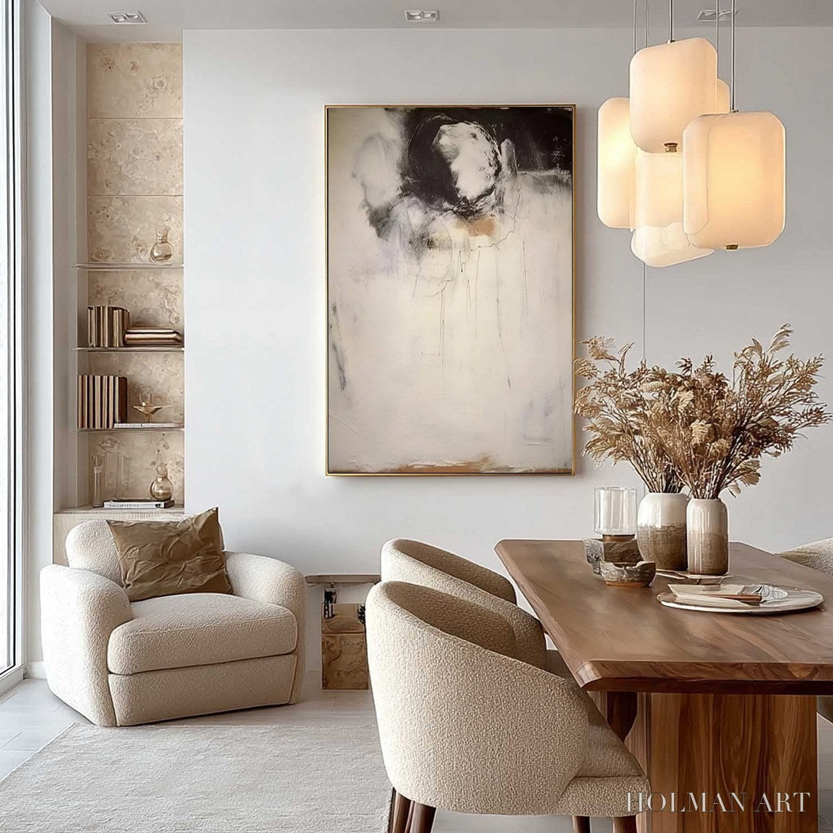 HOLMAN ART Echoes of Silence – Large Vertical Wabi Sabi Abstract Painting - image 4