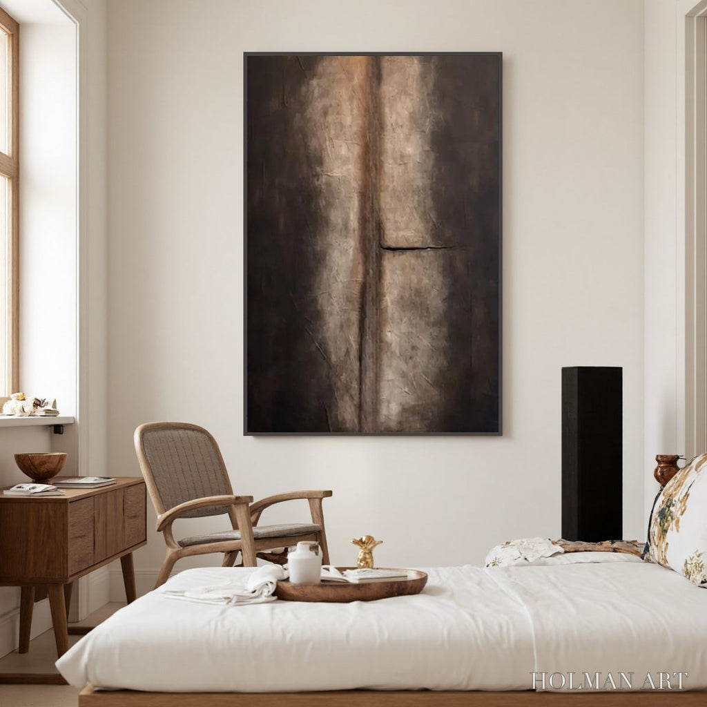 HOLMAN ART Fissure – Large Textured Wabi Sabi Abstract Painting in Earth Tones - image 2