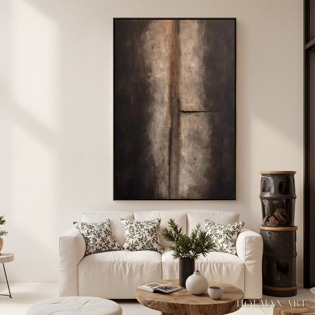 HOLMAN ART Fissure – Large Textured Wabi Sabi Abstract Painting in Earth Tones - image 4