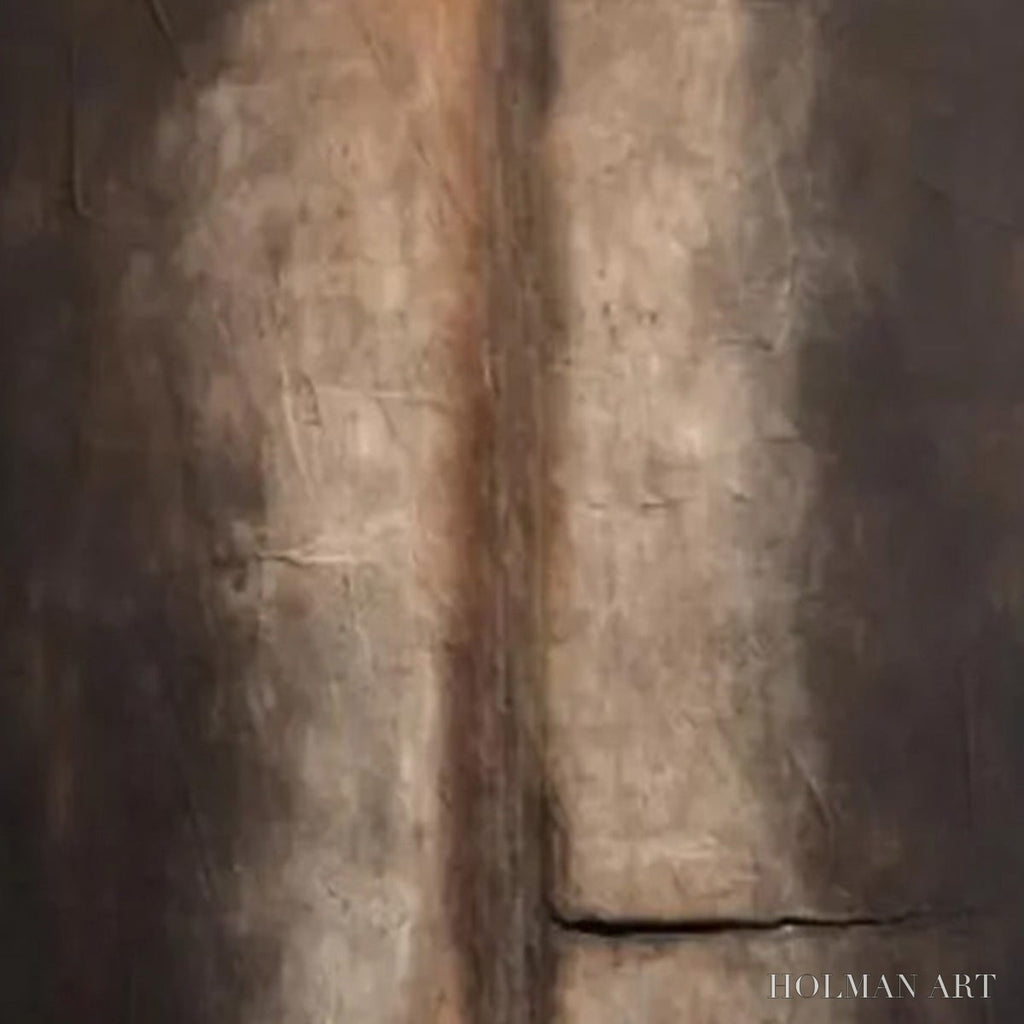HOLMAN ART Fissure – Large Textured Wabi Sabi Abstract Painting in Earth Tones - image 5