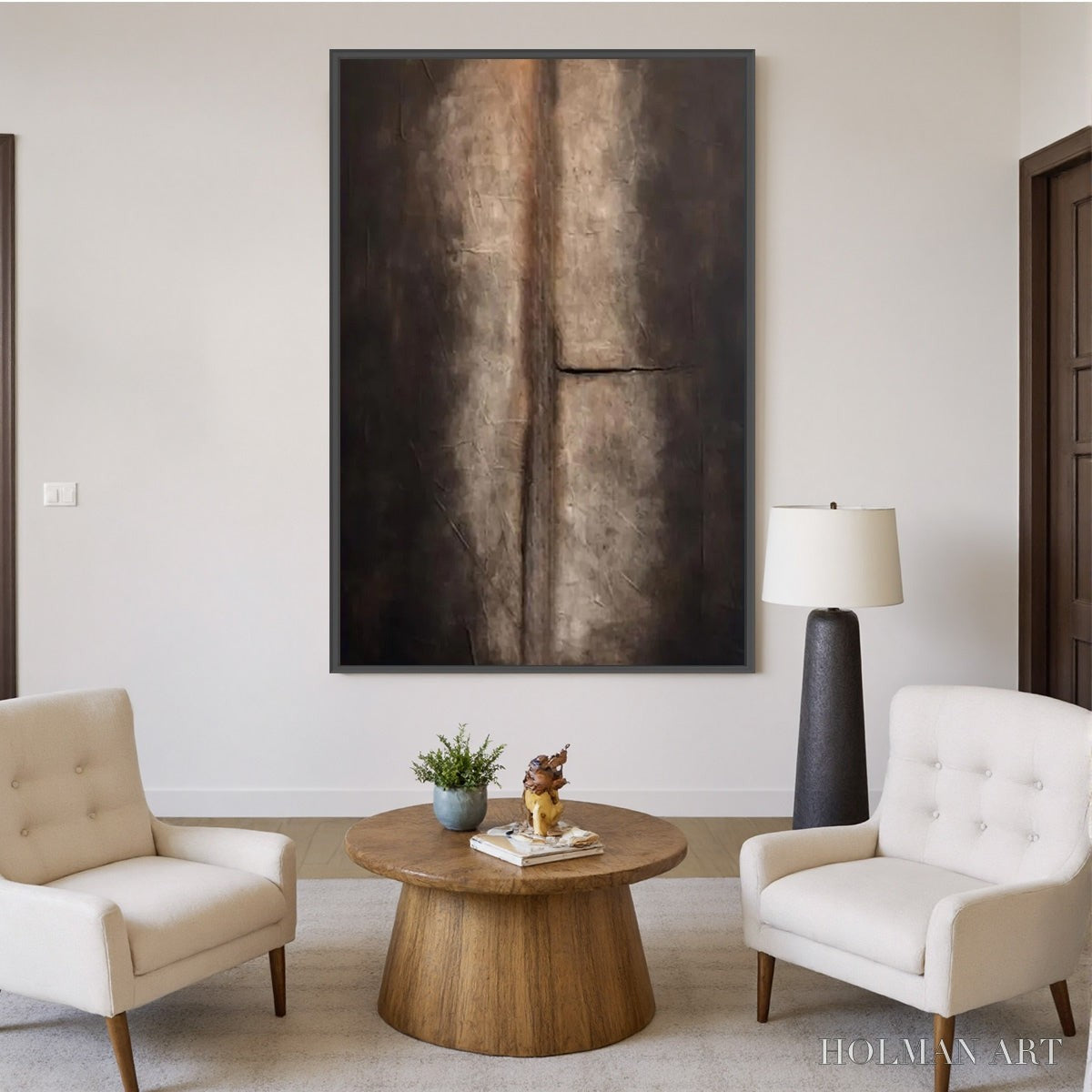 HOLMAN ART Fissure – Large Textured Wabi Sabi Abstract Painting in Earth Tones - image 6