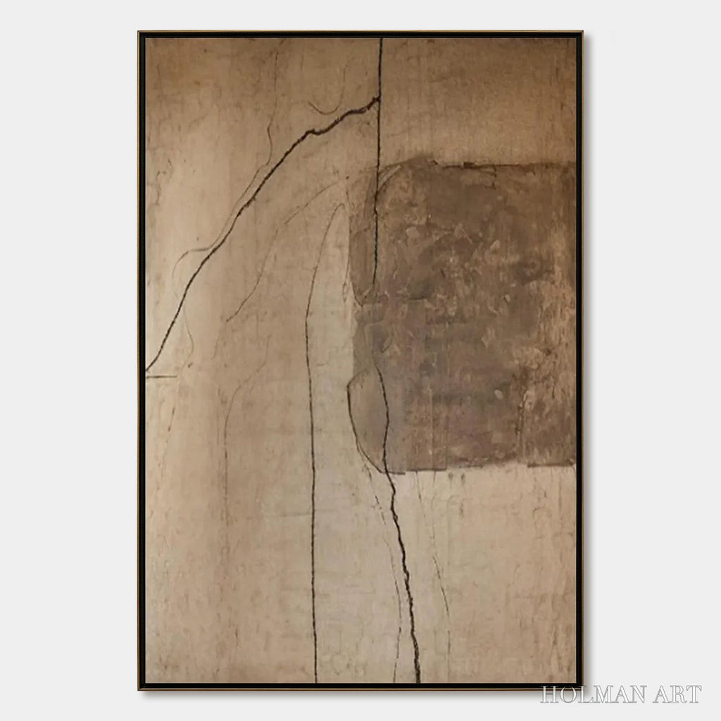 HOLMAN ART Kintsugi Trace – Large Wabi Sabi Textured Abstract - image 1