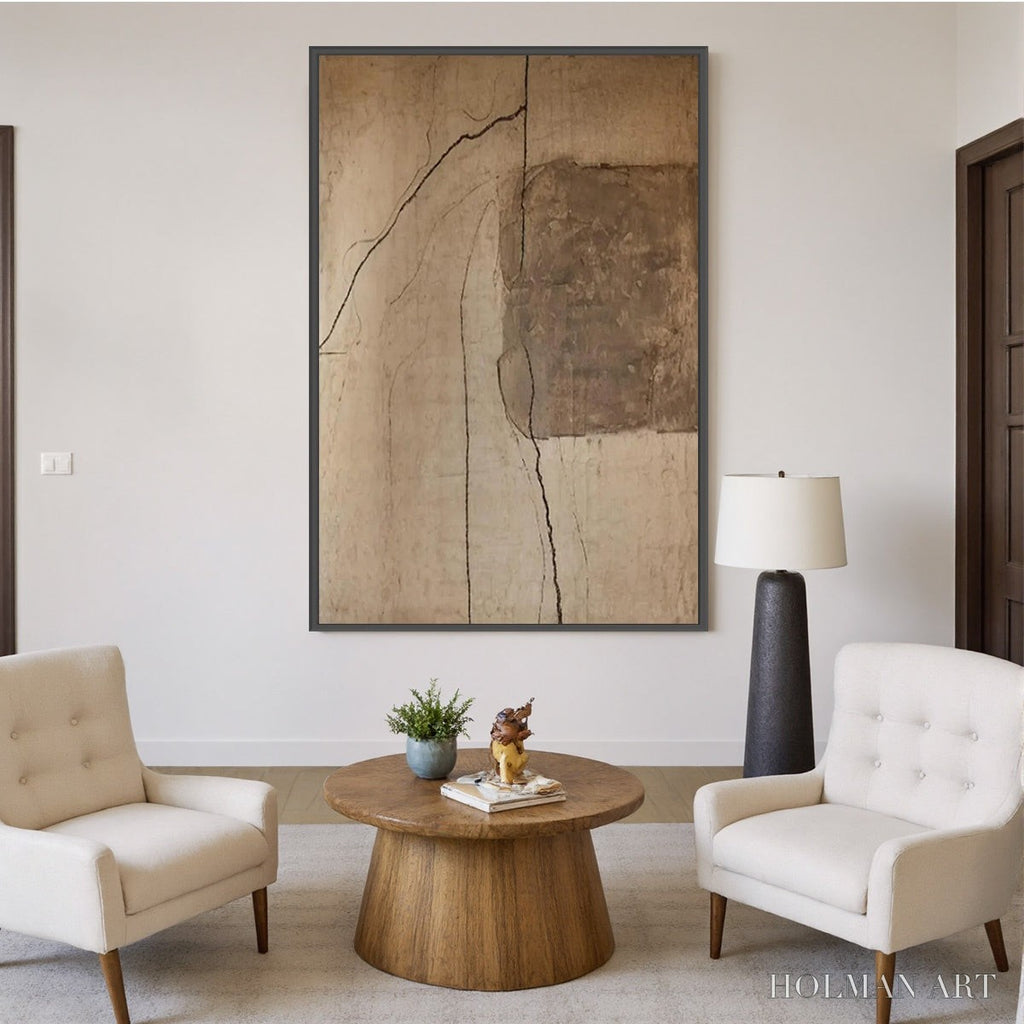HOLMAN ART Kintsugi Trace – Large Wabi Sabi Textured Abstract - image 2