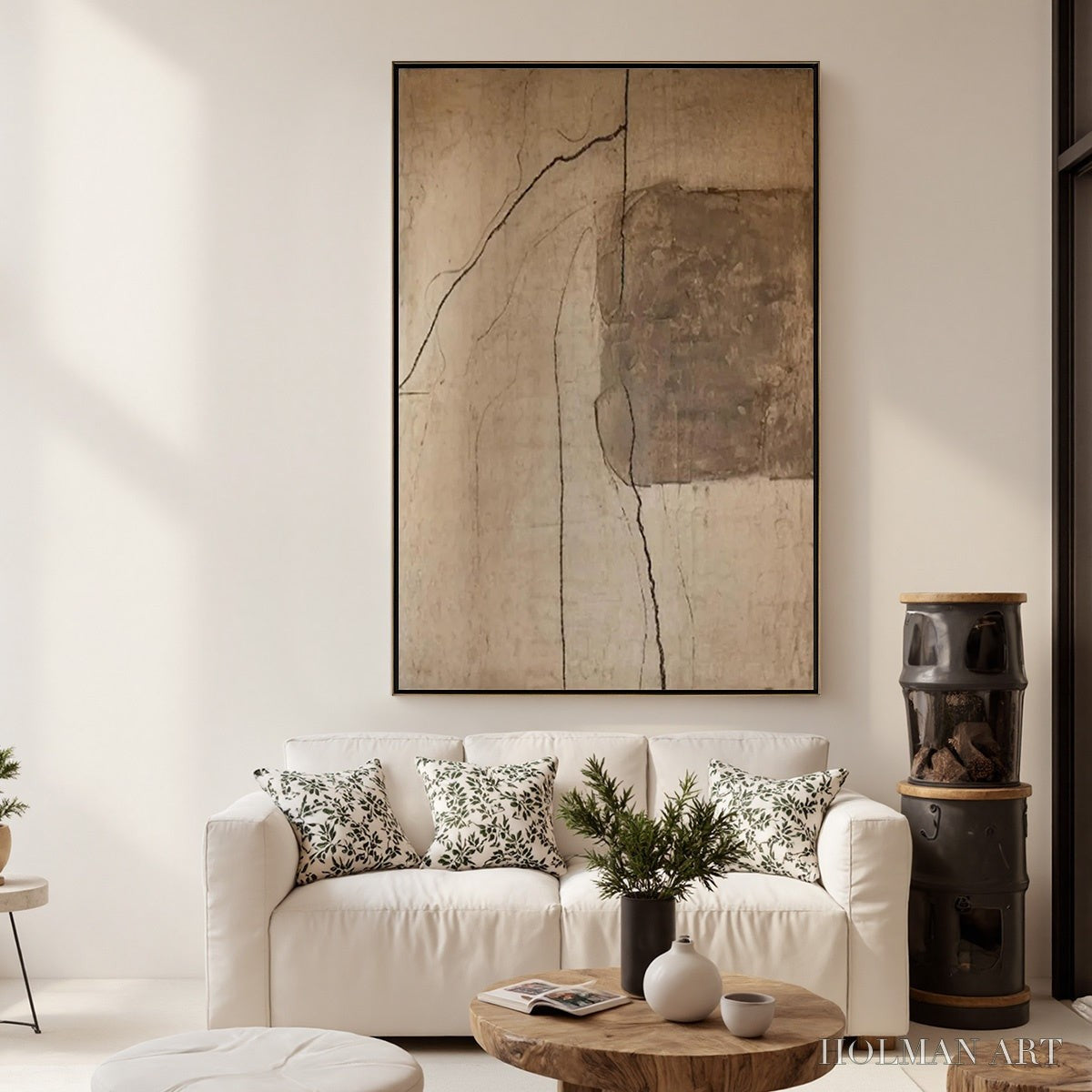 HOLMAN ART Kintsugi Trace – Large Wabi Sabi Textured Abstract - image 4
