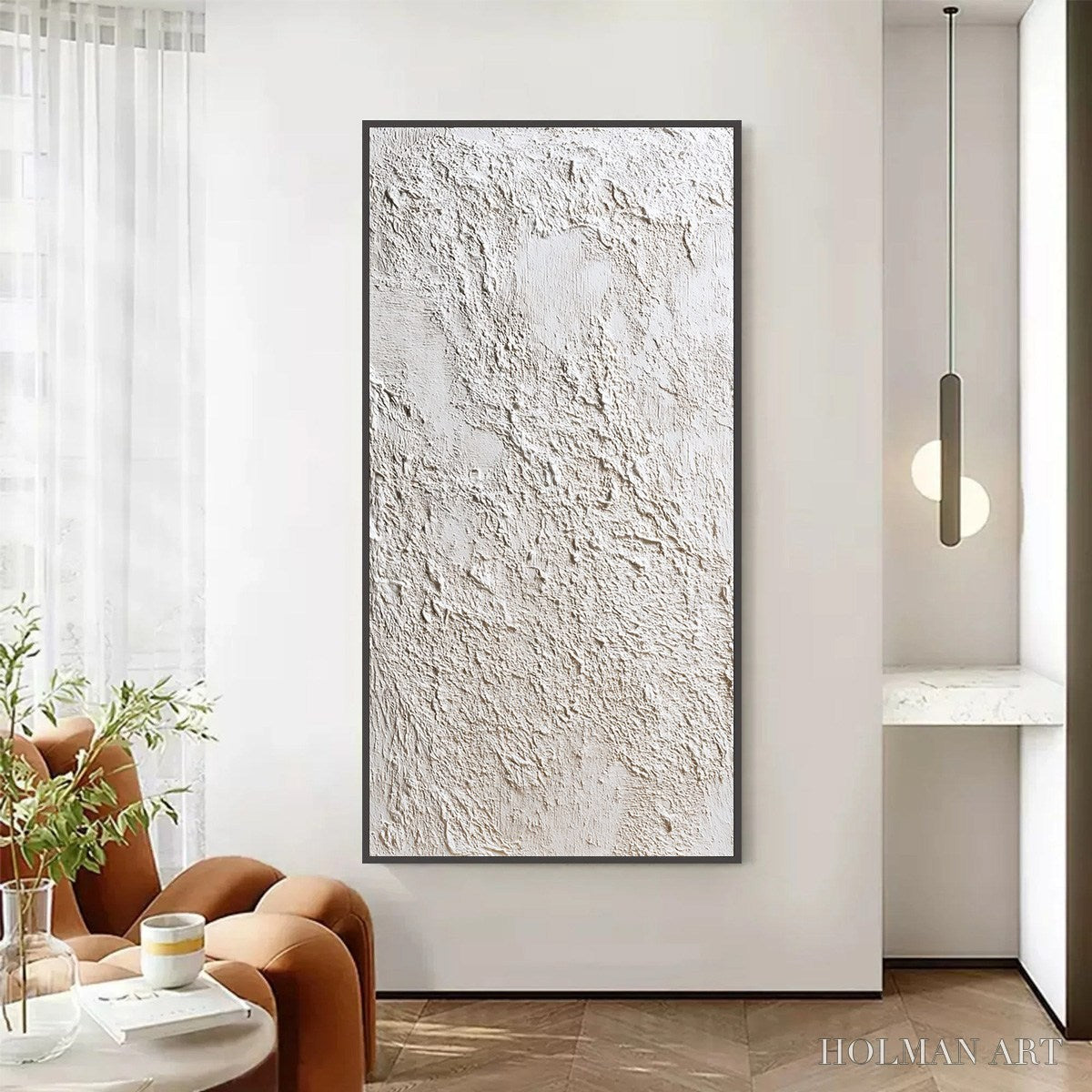 HOLMAN ART Terra Alba – Textured White Wabi Sabi Minimalist Painting - image 2