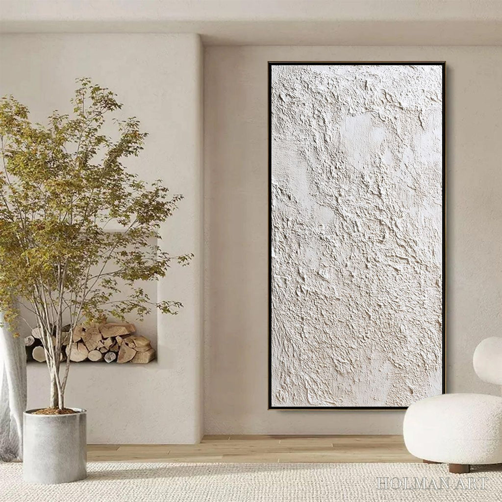 HOLMAN ART Terra Alba – Textured White Wabi Sabi Minimalist Painting - image 6
