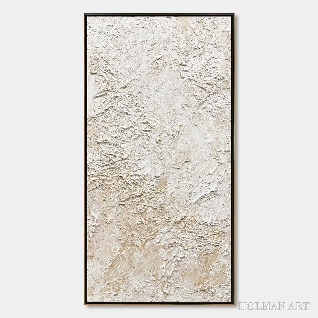 HOLMAN ART Alabaster Veil – Textured Wabi Sabi Minimalist Painting - image 1