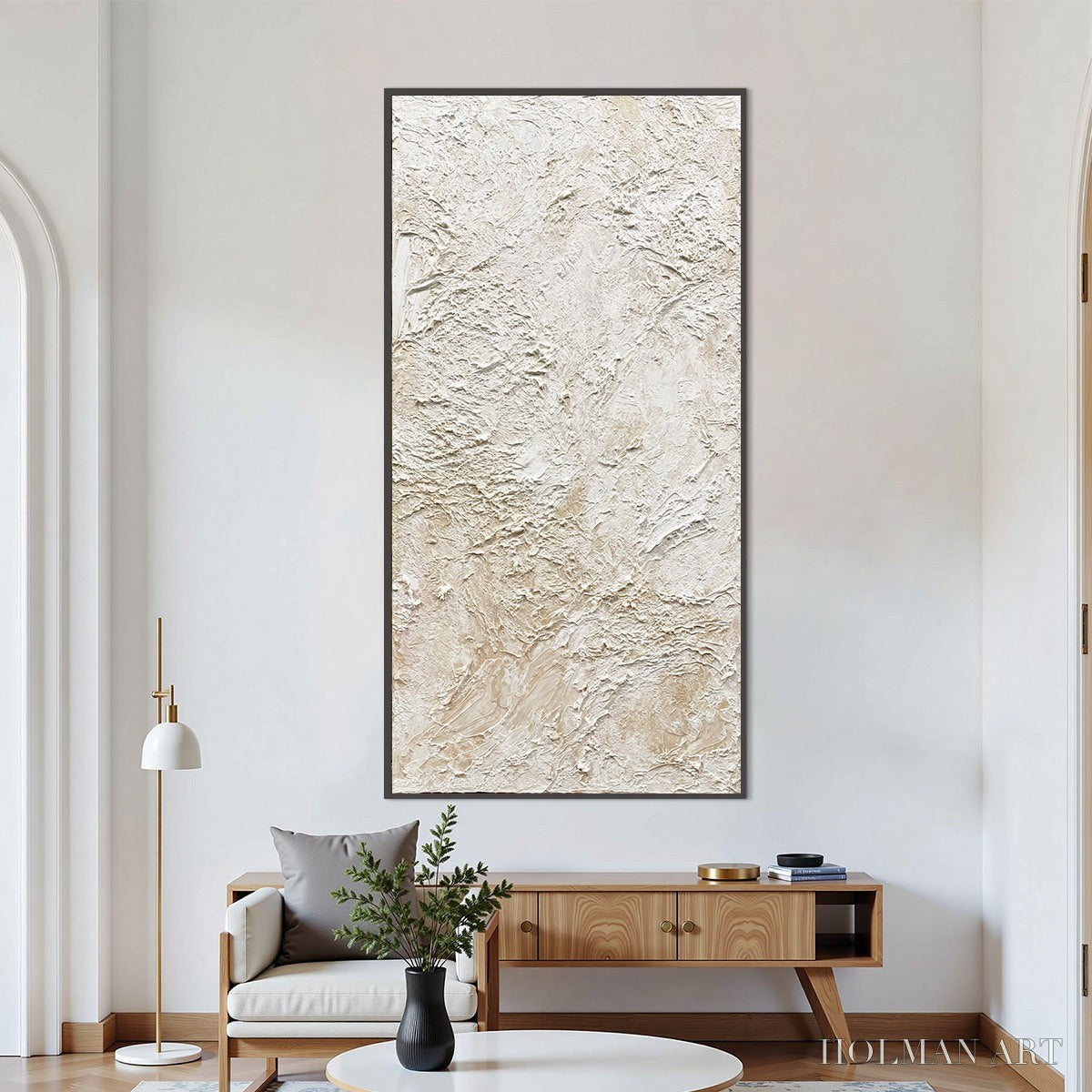 HOLMAN ART Alabaster Veil – Textured Wabi Sabi Minimalist Painting - image 2