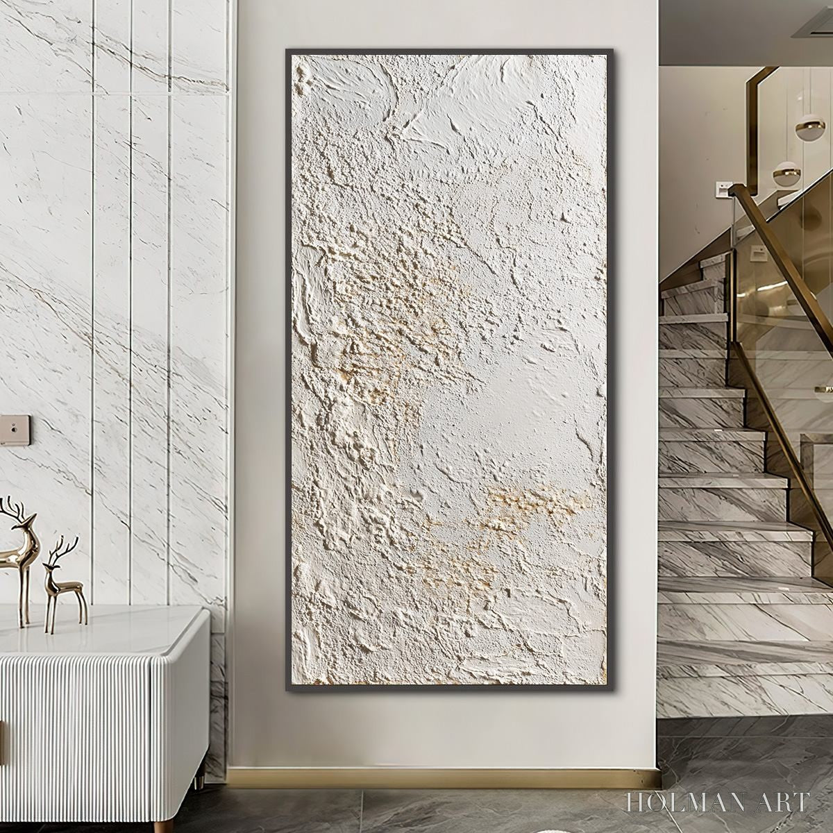 HOLMAN ART Terra Alba – Textured Wabi Sabi Minimalist Abstract Painting - image 2