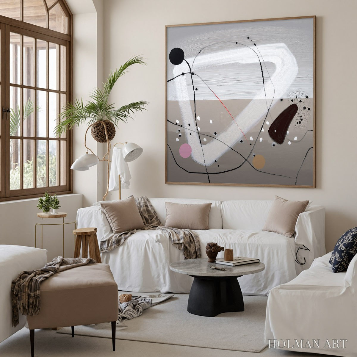 HOLMAN ART Taupe Triptych – Minimalist Abstract Oil Painting - image 4