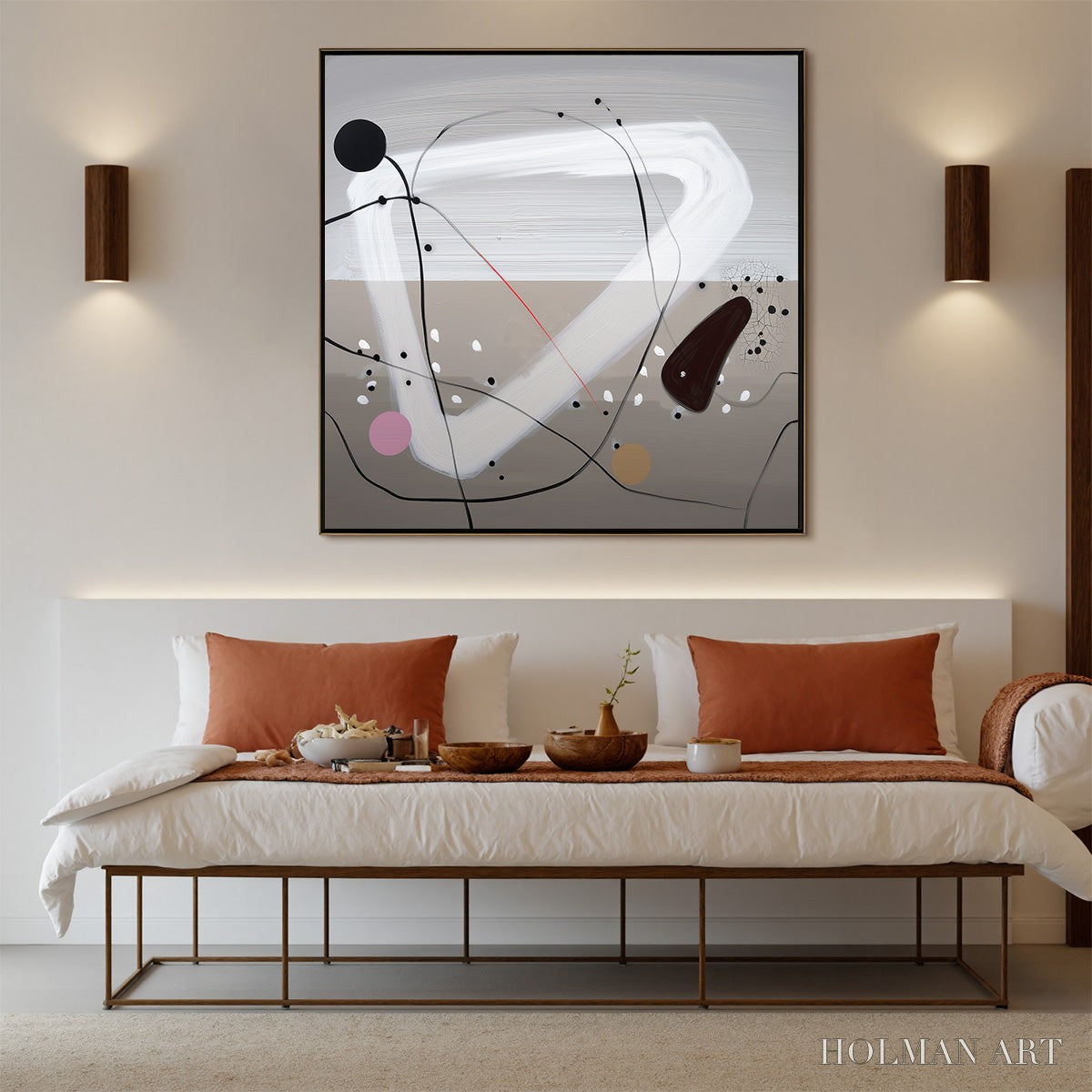 HOLMAN ART Taupe Triptych – Minimalist Abstract Oil Painting - image 5