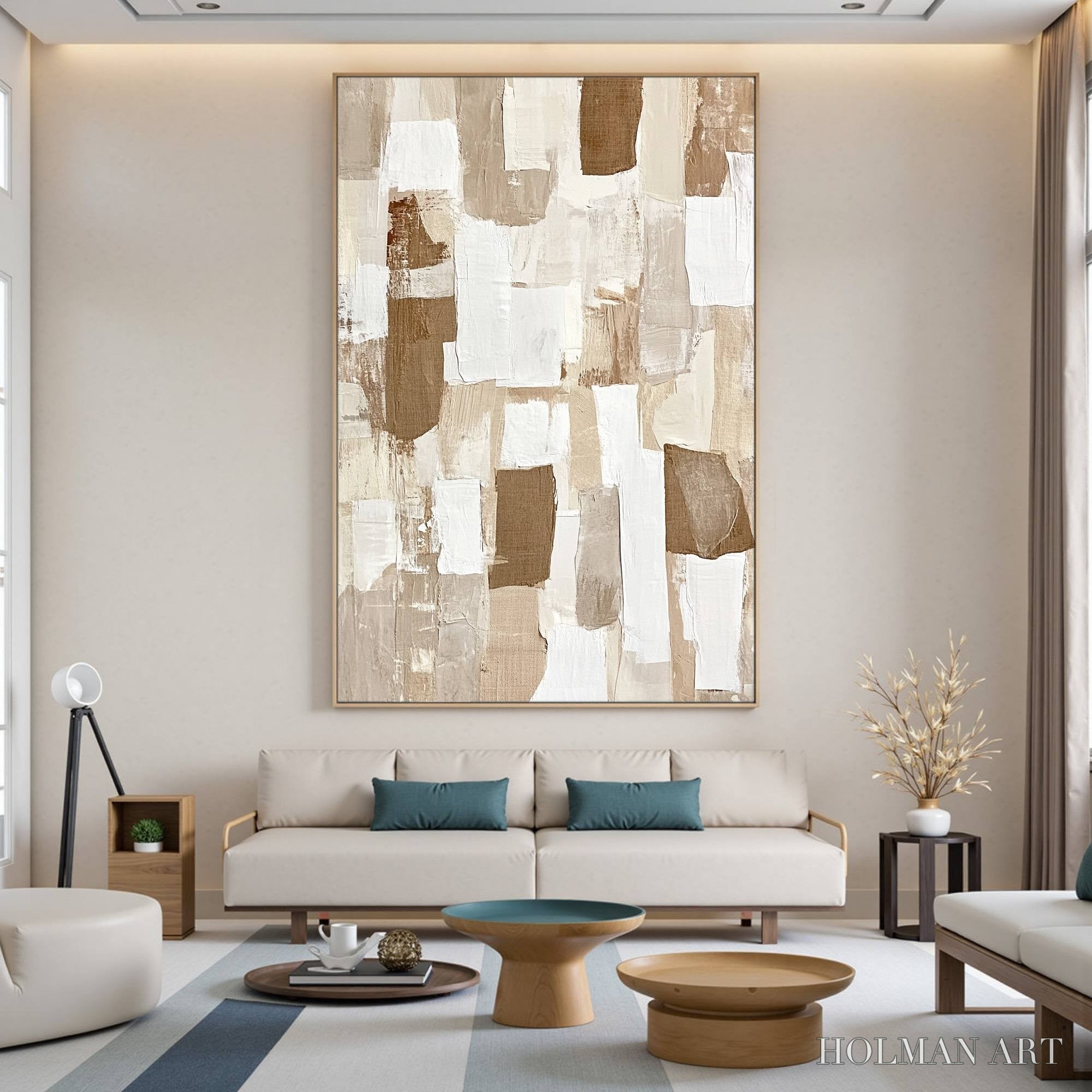 HOLMAN ART Earthen Layers – Textured Wabi Sabi Abstract Oil Painting - image 2