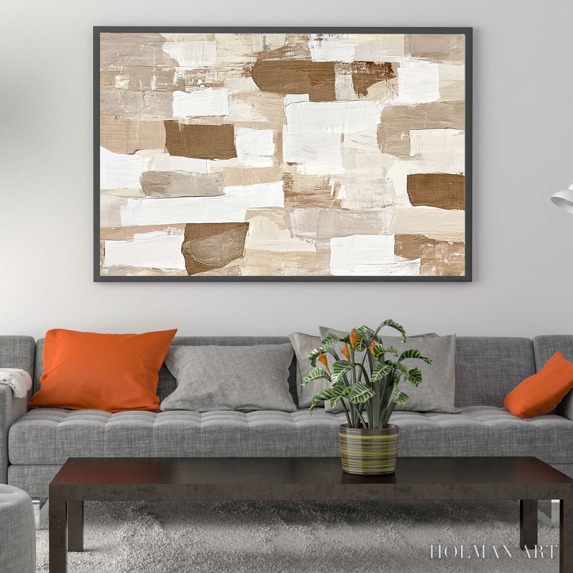HOLMAN ART Earthen Layers – Textured Wabi Sabi Abstract Oil Painting - image 3