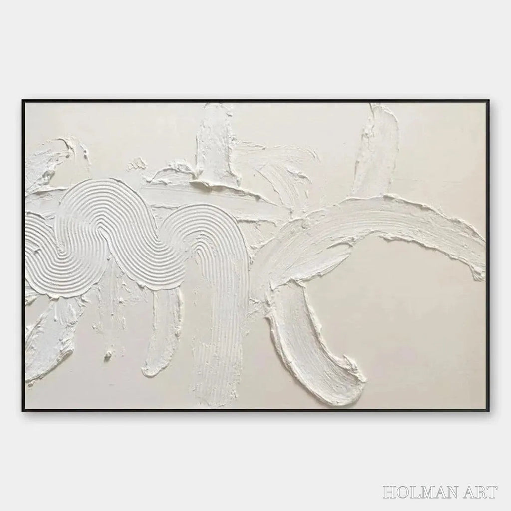 HOLMAN ART White Textured Abstract – Textured Abstract Painting in White - image 1