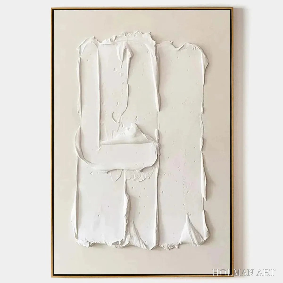 HOLMAN ART White Textured Relief – Textured Abstract Painting in White - image 1