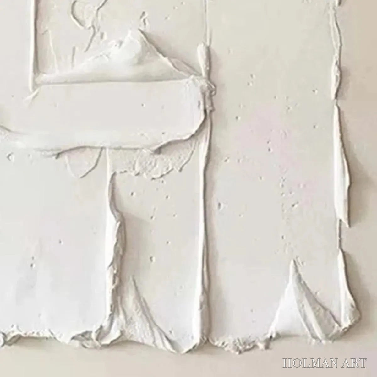 HOLMAN ART White Textured Relief – Textured Abstract Painting in White - image 3