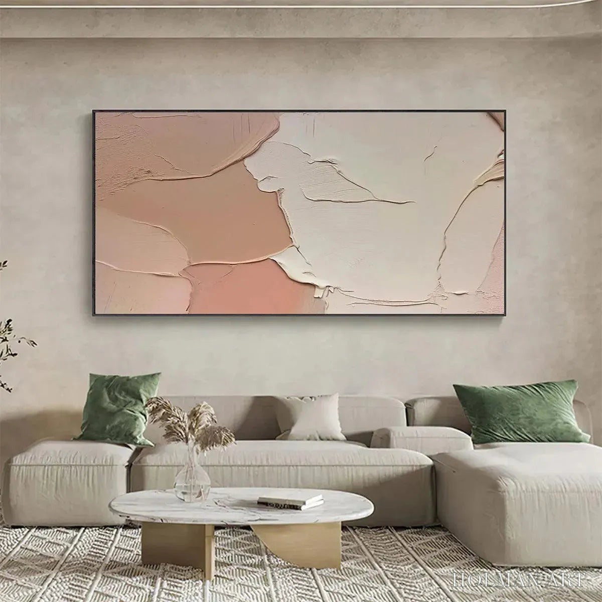 HOLMAN ART Nude Abstract – Textured Abstract Painting in Neutral Tones - image 4