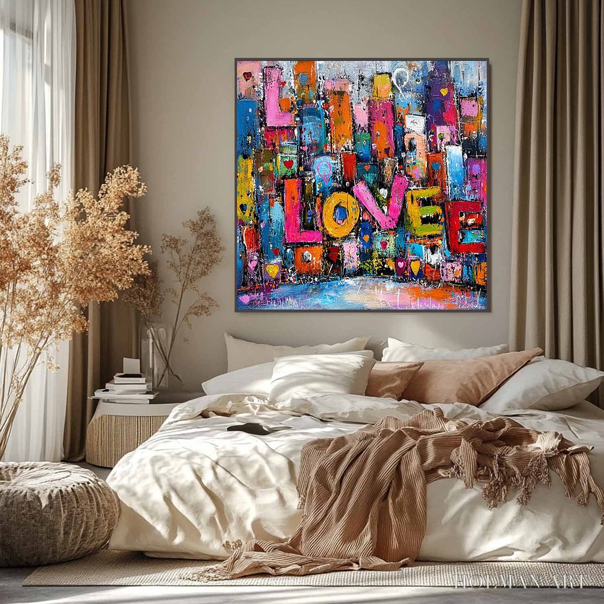 HOLMAN ART Love Explosion – Colorful Abstract Graffiti Style Textured Painting - image 2