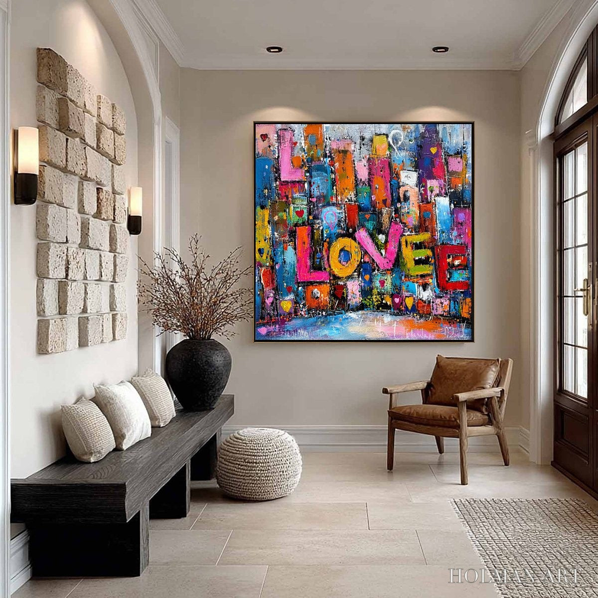HOLMAN ART Love Explosion – Colorful Abstract Graffiti Style Textured Painting - image 4
