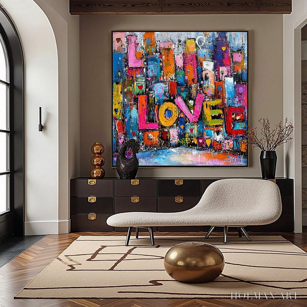 HOLMAN ART Love Explosion – Colorful Abstract Graffiti Style Textured Painting - image 6