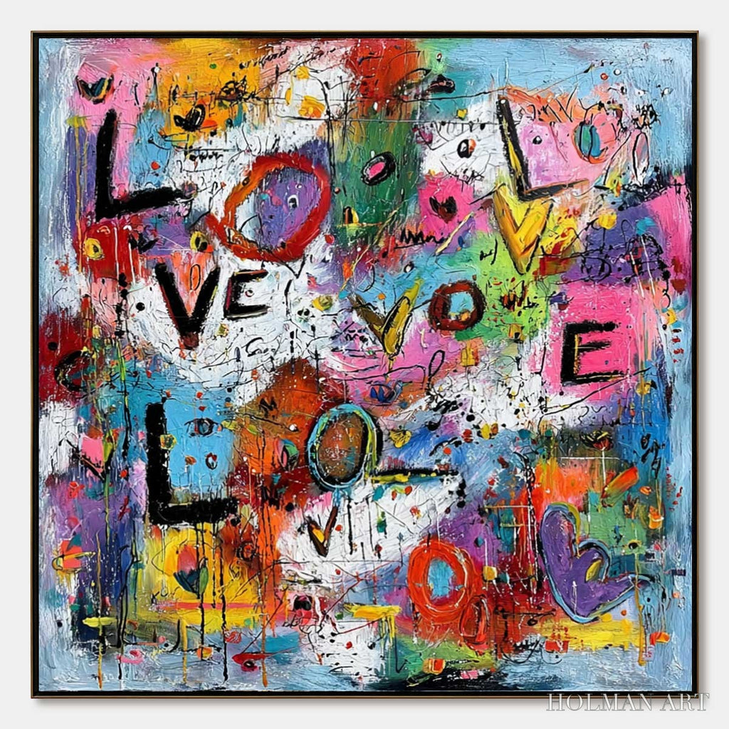 HOLMAN ART Love Explosion – Colorful Abstract Graffiti Style Love Painting - image 1