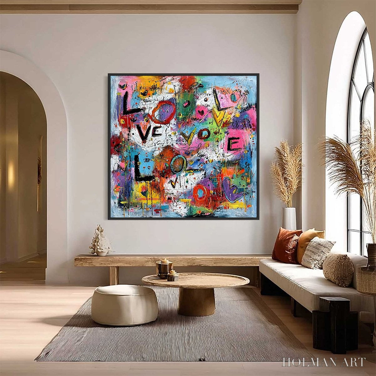 HOLMAN ART Love Explosion – Colorful Abstract Graffiti Style Love Painting - image 2