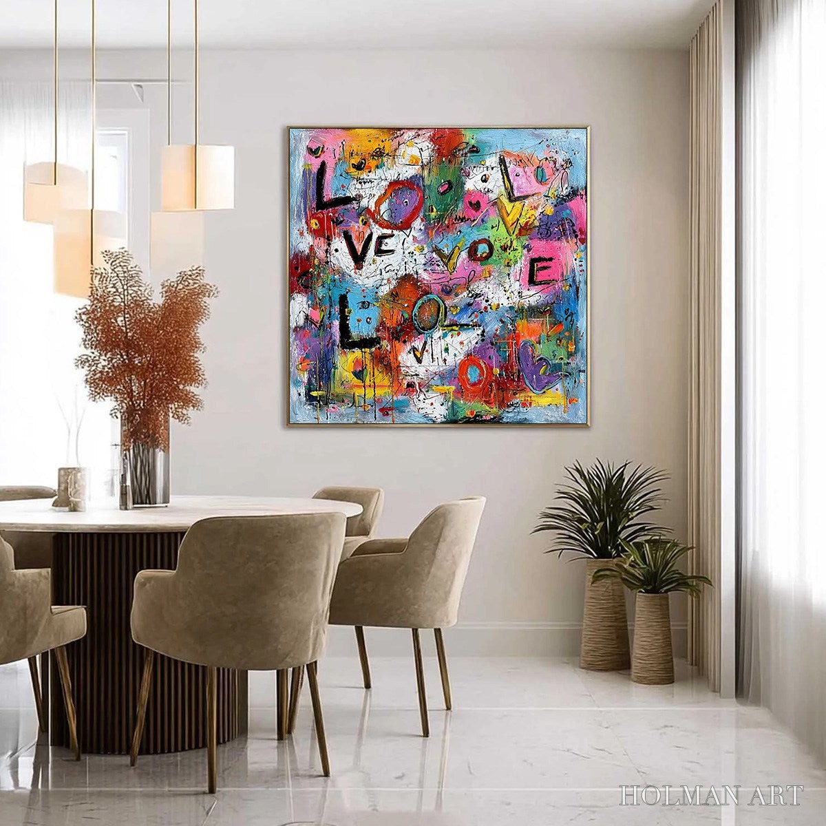 HOLMAN ART Love Explosion – Colorful Abstract Graffiti Style Love Painting - image 4