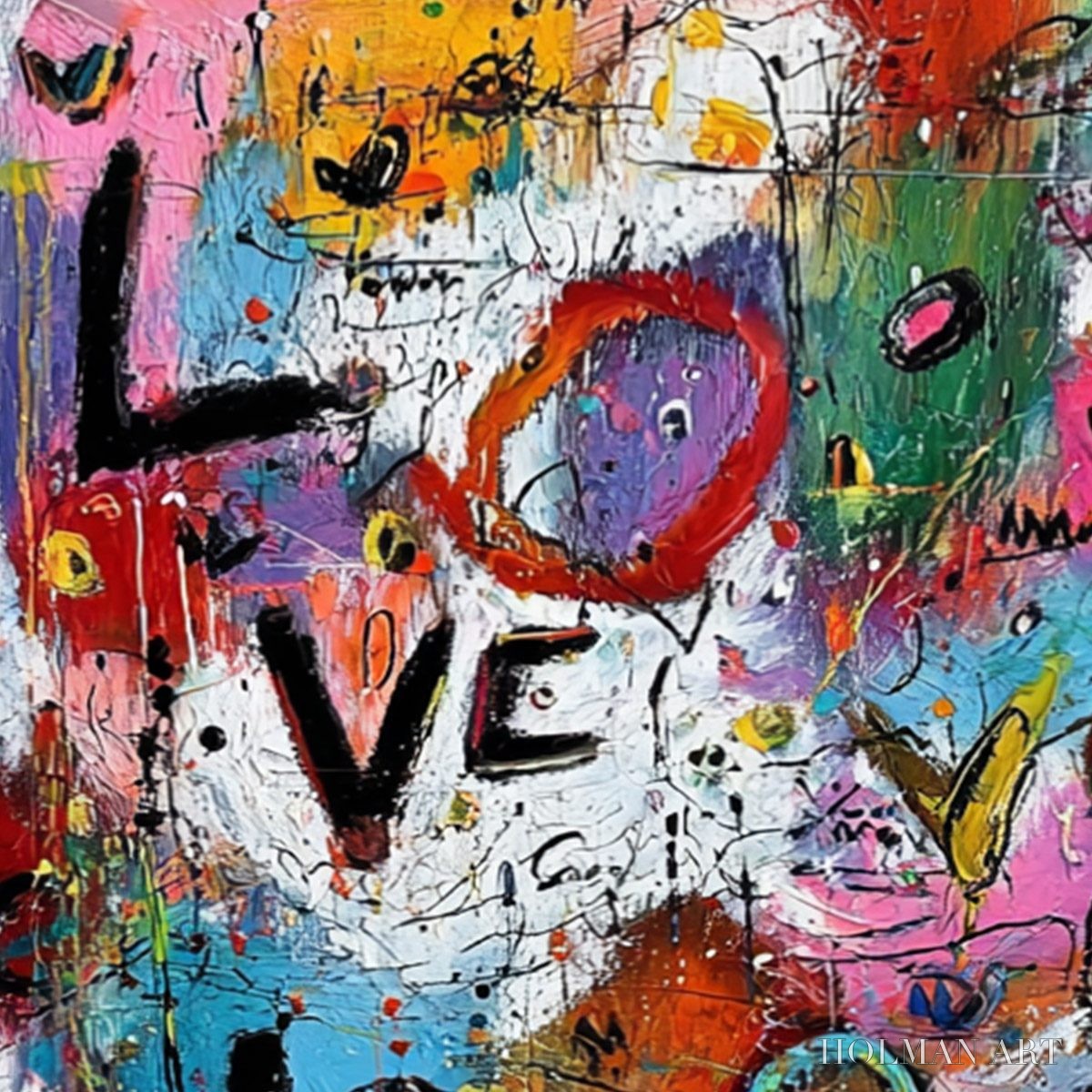 HOLMAN ART Love Explosion – Colorful Abstract Graffiti Style Love Painting - image 5