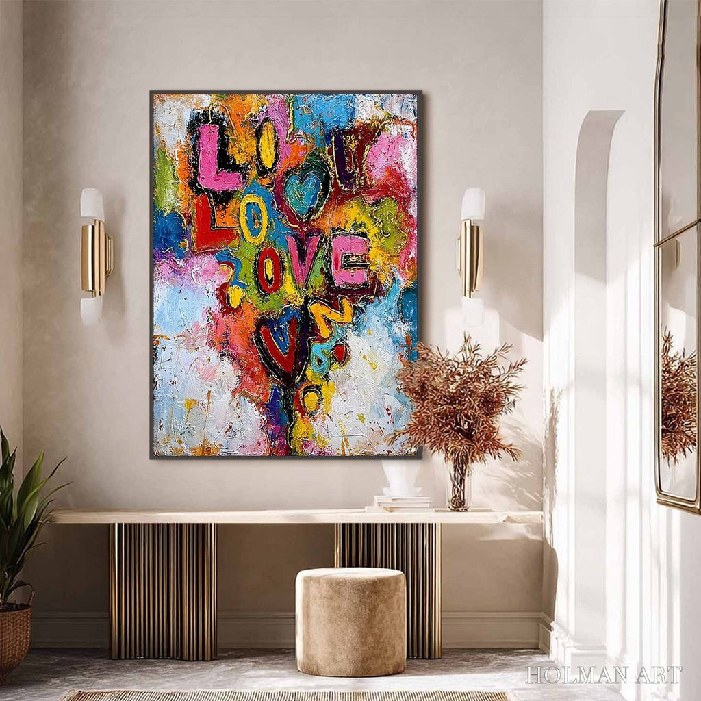HOLMAN ART Love Cascade – Colorful Textured Abstract Love Graffiti - image 6