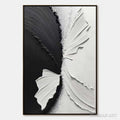 HOLMAN ART Convergence – Textured Black and White Minimalist Impasto - image 1