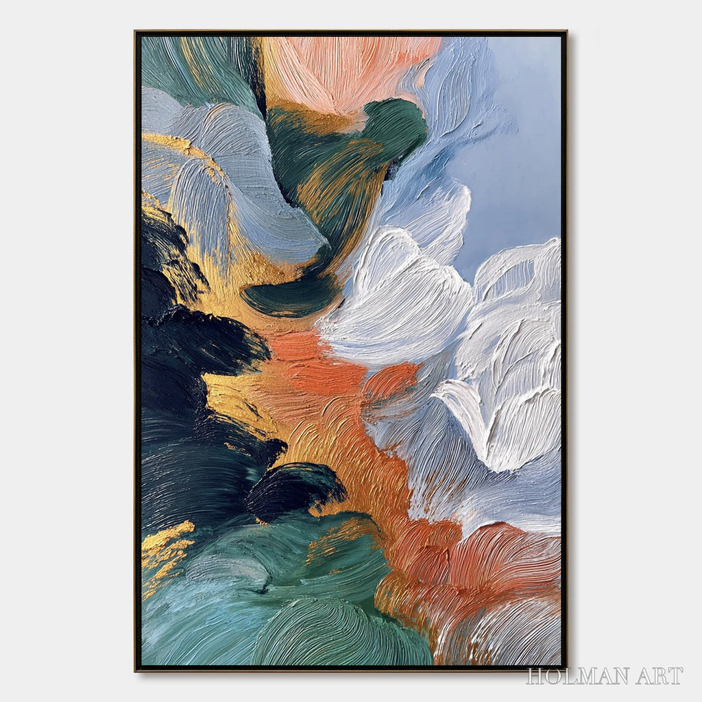 HOLMAN ART Ascension – Textured Impasto Abstract Painting with Gold Accents - image 1