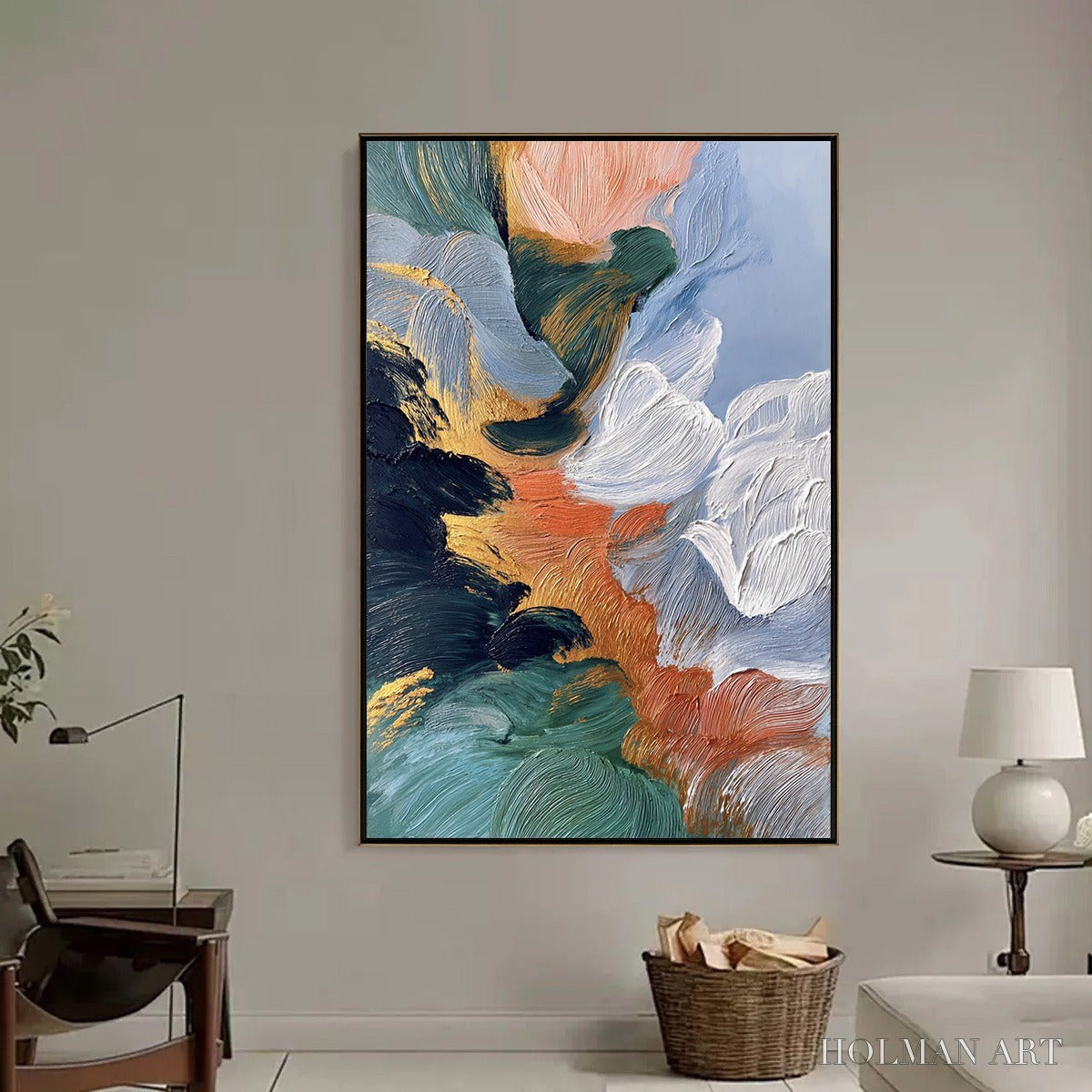 HOLMAN ART Ascension – Textured Impasto Abstract Painting with Gold Accents - image 6