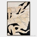 HOLMAN ART Choreography | Black and Beige Abstract Oil Painting for Wall - image 1