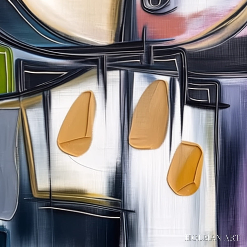 HOLMAN ART Syncopation – Modern Abstract Square Painting with Textured Accents - image 3