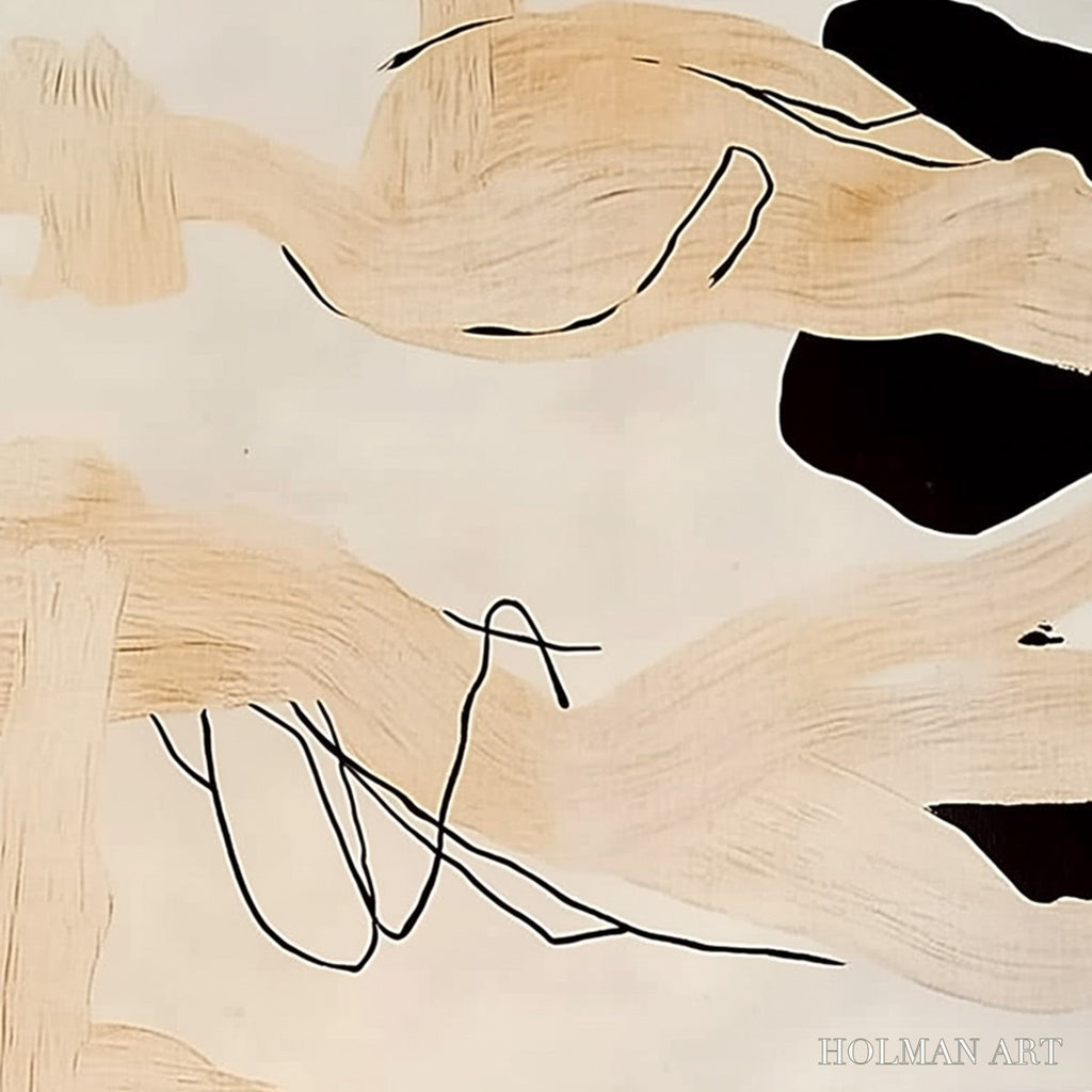HOLMAN ART Echoes of Silence – Vertical Wabi Sabi Abstract Painting in Neutral Tones - image 3