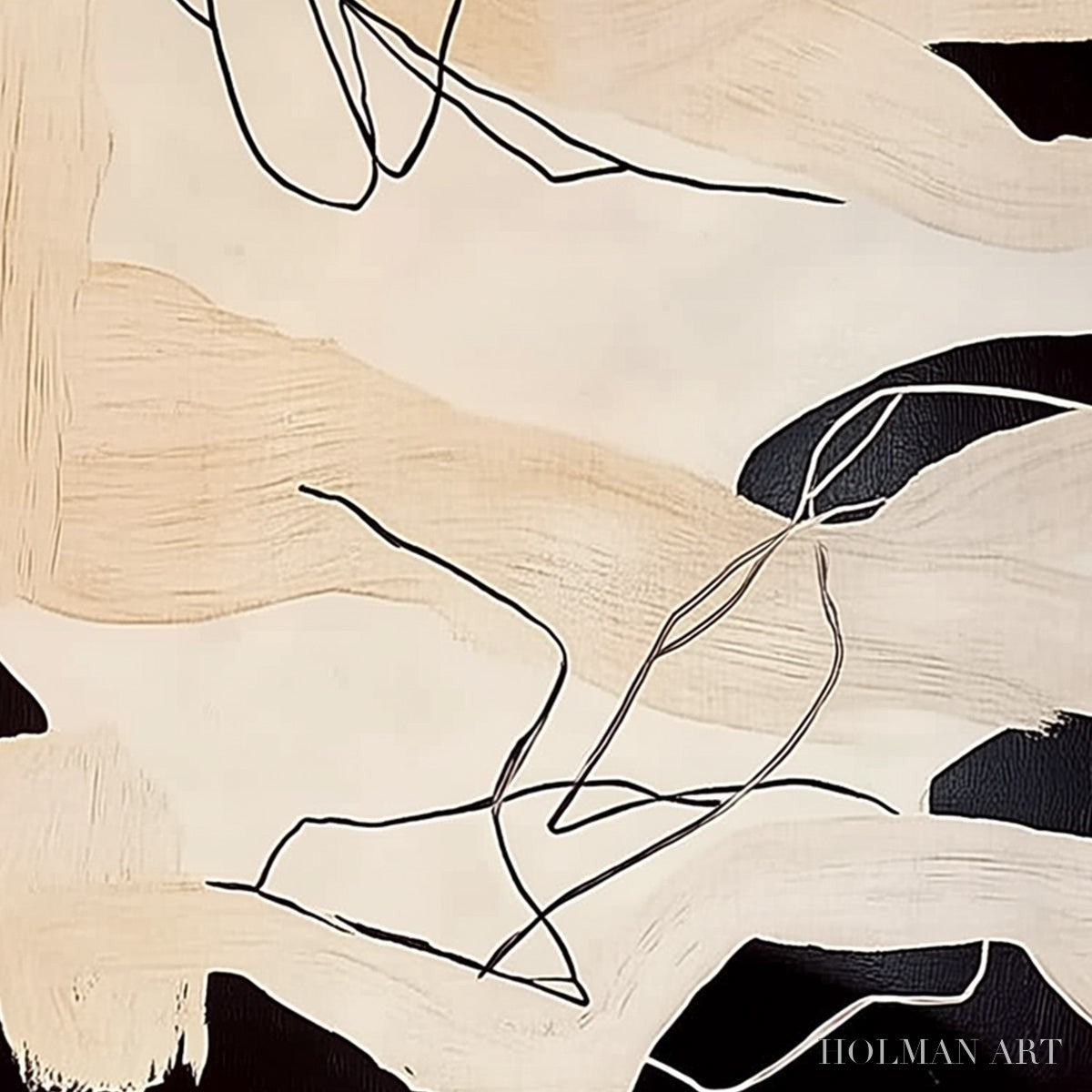 HOLMAN ART Echoes of Silence – Vertical Wabi Sabi Abstract Painting in Neutral Tones - image 5