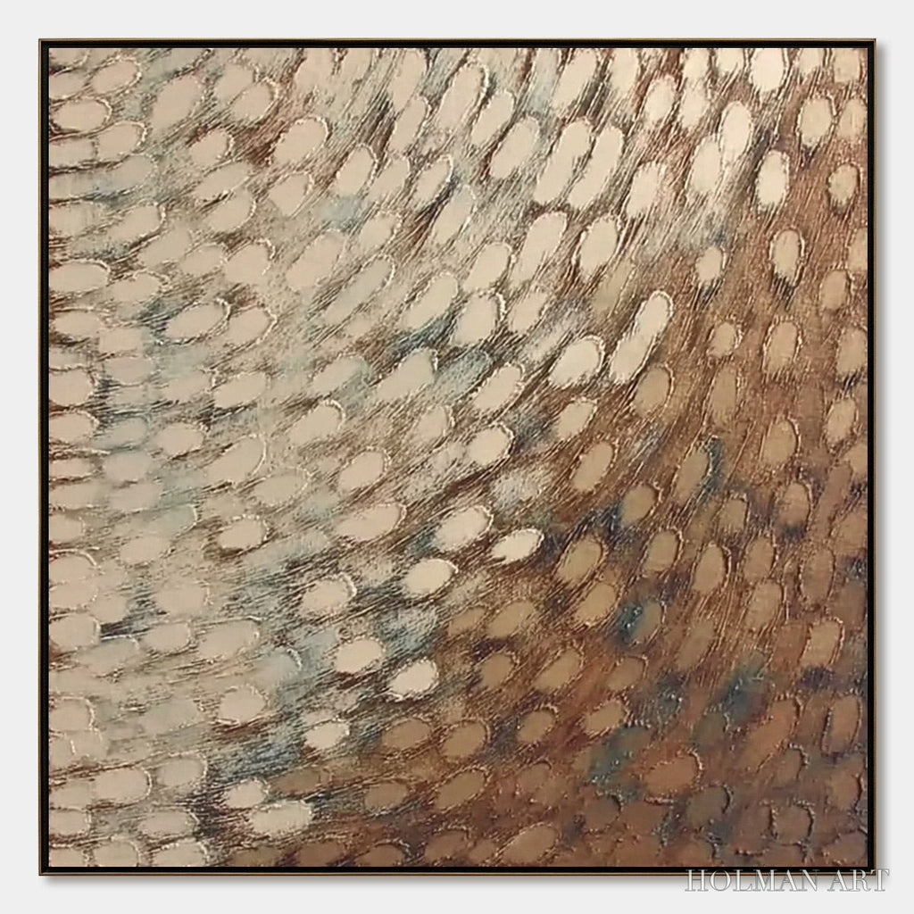 HOLMAN ART Golden Drift – Textured Wabi Sabi Abstract Oil Painting - image 1